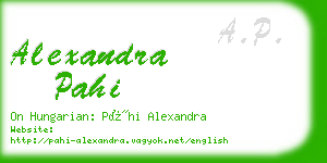 alexandra pahi business card